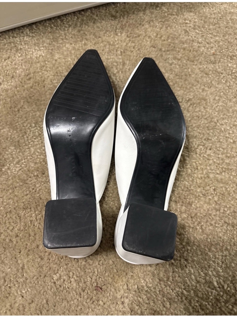Zara White Pointed Slingback Flats - Picture 5 of 8